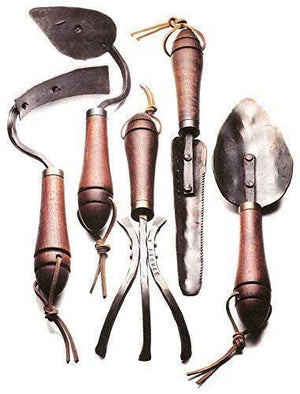 Heirloom Gardening Tool Gift Set, Hand Forged Garden Tools by Fisher Blacksmithing (Set of Five)